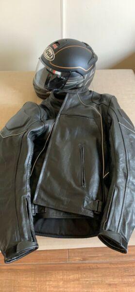Motorcycle gear (helmet and jacket)