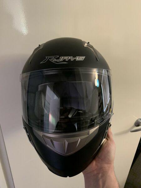 R-jays motorcycle helmet (large) and gloves