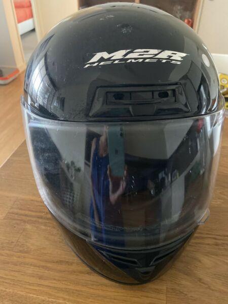 M2R Black Full Face Motorcycle Helmet