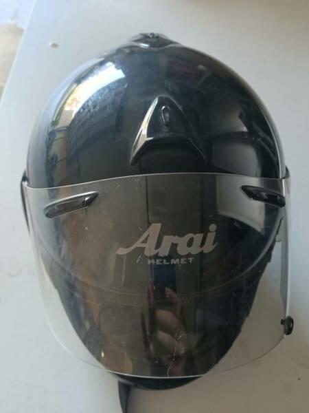 Arai black L motorbike helmet