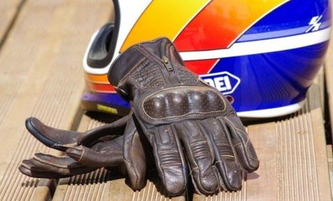 Motorcycle Gloves - Brown Leather - Five Kansas