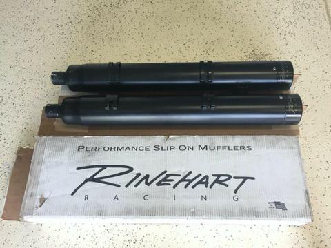 Rinehart Slip-On Exhaust for Indian Touring Black with Black End Caps