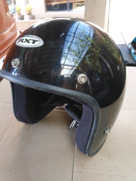 2 x Black open face helmets size SMALL