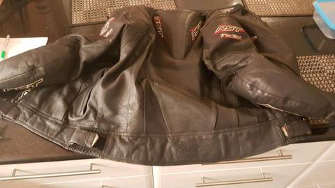 Black leather motorcycle jacket