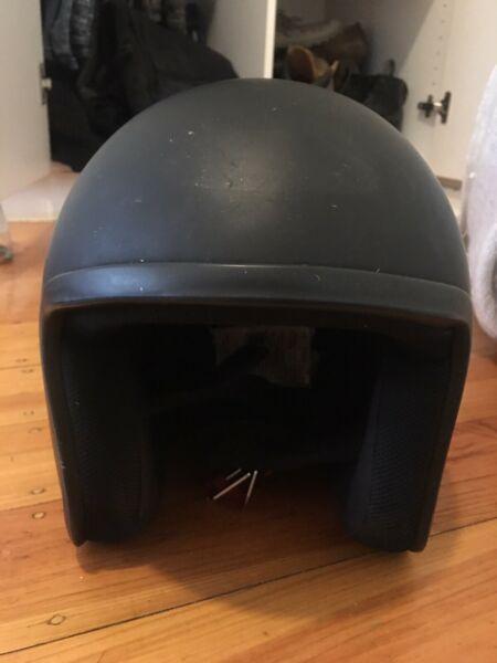 Open faced motorbike helmet