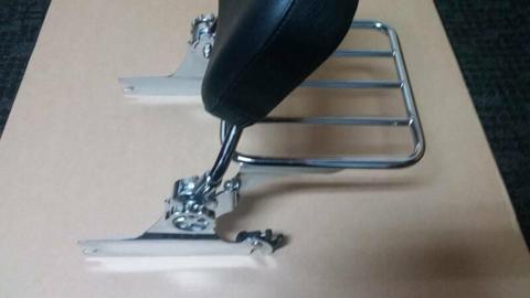 Chrome adjustable Sissy bar and luggage rack to suit HD Softail