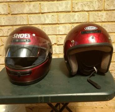 Shoei full face motorcycle helmet $40 openface $30 both XL