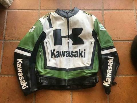 Leather jacket Kawasaki for motorcycle