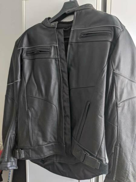 Leather motorcycle jacket, XL