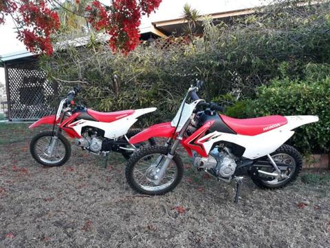2 X 2015 Honda CRF110F Motorbikes for sale