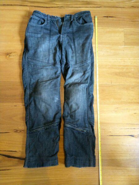 Rhok Kevlar Motorcycle jeans sz30 black/charcoal