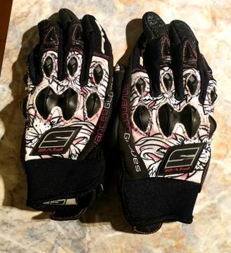 Pink motorbike gloves