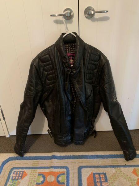 Leather motorcycle jacket and vest