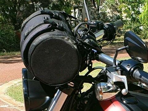 Webby powered motorcycle roll bag