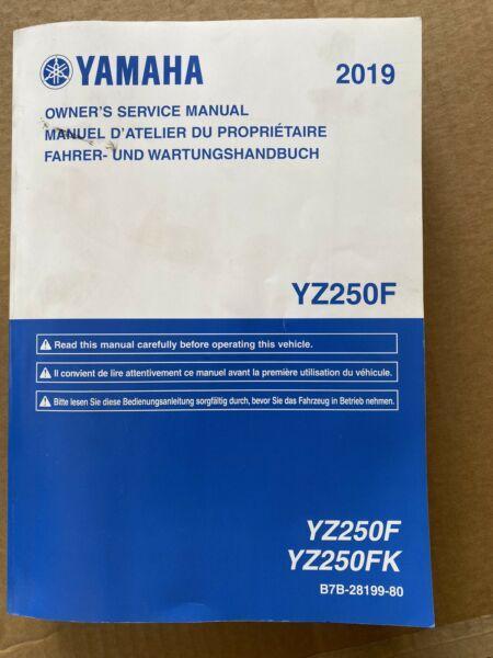 Yamaha yz250f service manual 2019