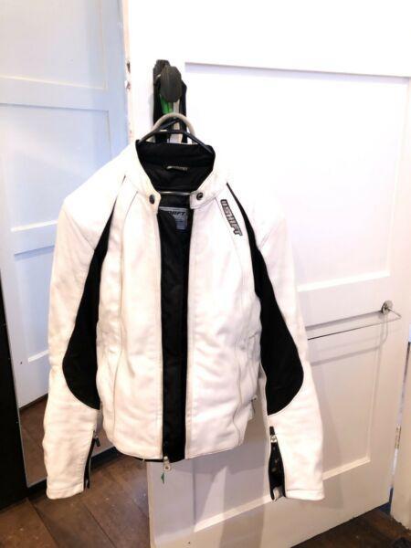 White leather bike jacket
