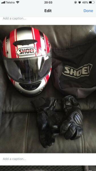 Dri rider jacket & gloves with Shoei helmet