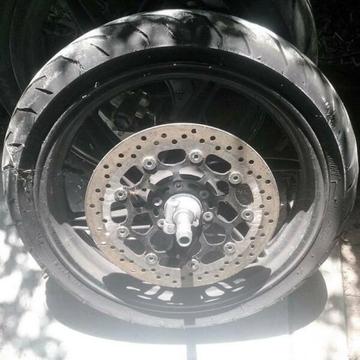 Complete Front Wheel Hyosung 250 Comet Great. Will Separate eg Axle$10
