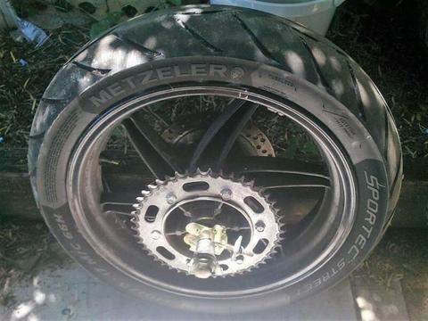 Complete Rear Wheel Hyosung 250 Comet Perfect Will Separate eg Axle$10