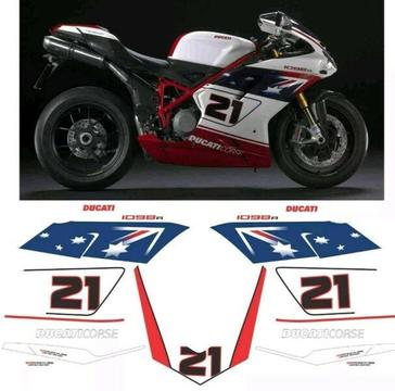DUCATI 1098 R 2009 BAYLISS LIMITED EDITION REPLICA GRAPHIC DECALS KIT