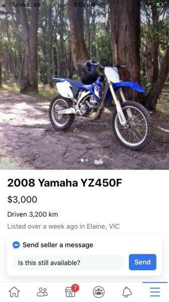 2008 Yamaha YZ450F
