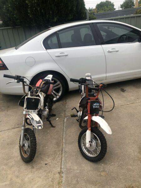 2 x kids motorbikes