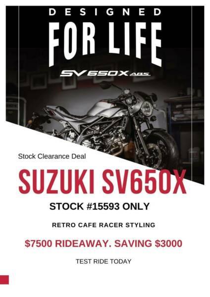 Demo Suzuki SV650X ABS Stock Clearance Deal