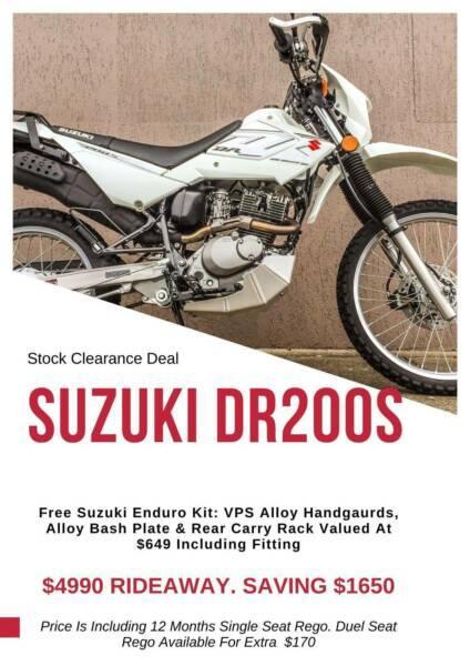 New Suzuki DR200S Stock Clearance Deal