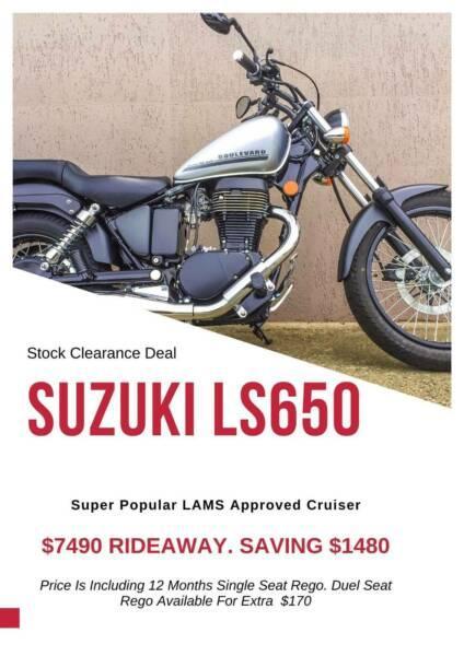 New Suzuki LS650 LAMS Cruiser Stock Clearance Sale