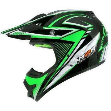 NEW M2R X2.6 MOTOCROSS HELMET - TECHNO PC-4 GREEN SIZE MEDIUM