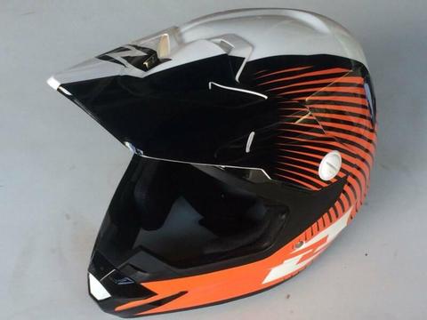 One Industries Atom Phantom Motorcycle Helmet XL White/Orange