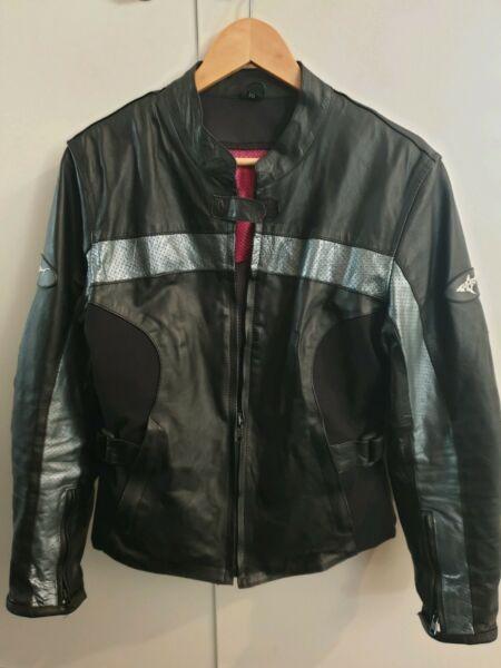 Ladies shark leather motorbike jacket