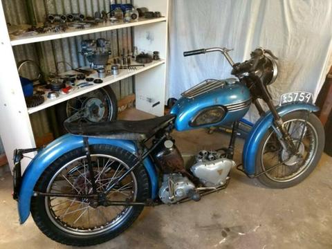 Vintage 1951 Triumph 500cc twin motorcycle