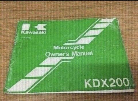 Kawasaki KDX200 '90 Owners Handbook