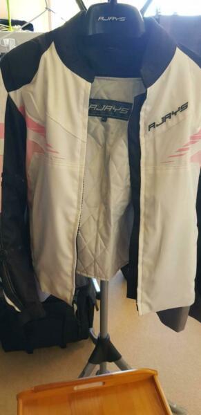 Rjays Stinger Black/Pink/White Ladies Motorbike Jacket - size XL