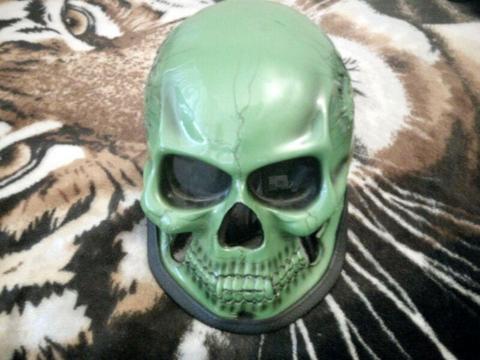 Green skull helmet