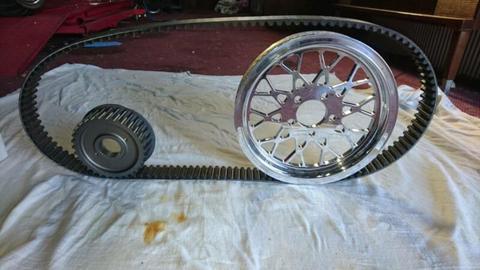 Harley softail evo drive belt and pulleys