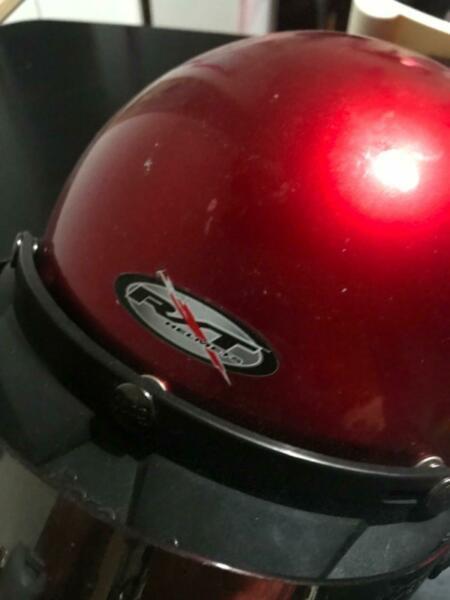 Motorcycle red helmet L size