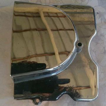 Hyosung GV250. 2009 front sprocket casing cover, chrome, G/C CHEAP $30