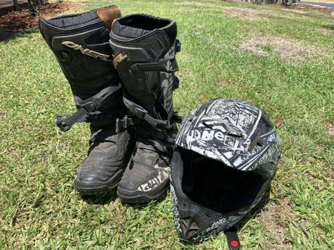 Matching O'Neil Motocross Boots and Helmet