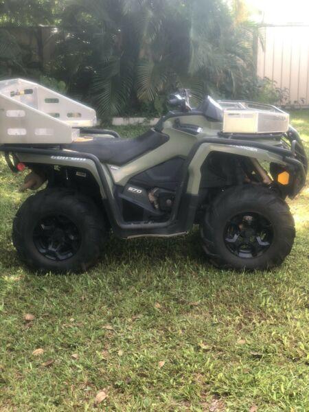 2019 can am outlander 570 v twin with dual quad trailer