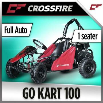 Crossfire Go Kart 100cc - Kids Buggy, Safety Harness, Roll Bar, Fully