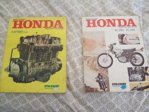 honda 250 and 350 xl manuals 1980 and cb750 four