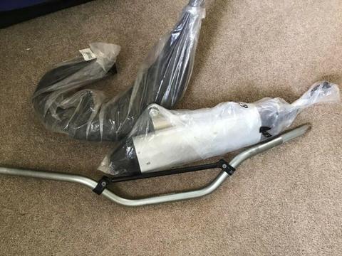 Yz125 exhaust and pipe brand new rental bars