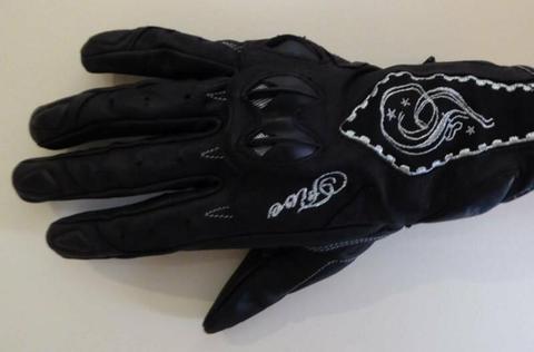 Motorcycle gloves - Ladies Five Star brand, black colour, size XL/9