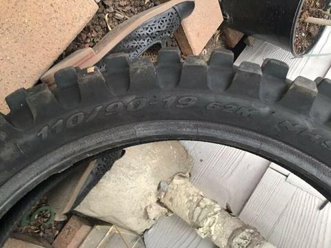 Motorbike tyres near new