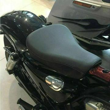 Black Leather Front Driver Solo Seat Cushion Harley Sportster XL 1200