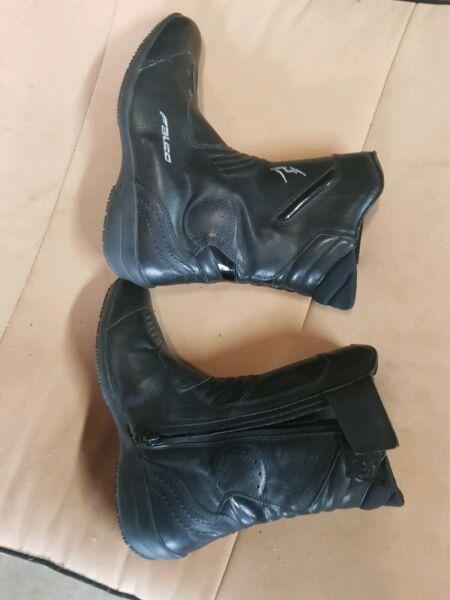 Falco ladies leather motorcycle boots size 9