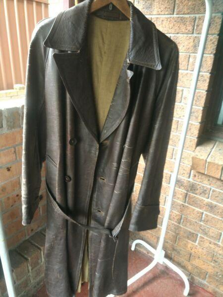 Long leather coat used