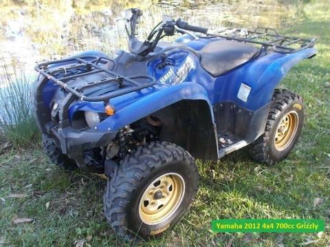 Yamaha 700 Grizzly 4x4 ATV quad 5200 kms, 405 hours farm bush